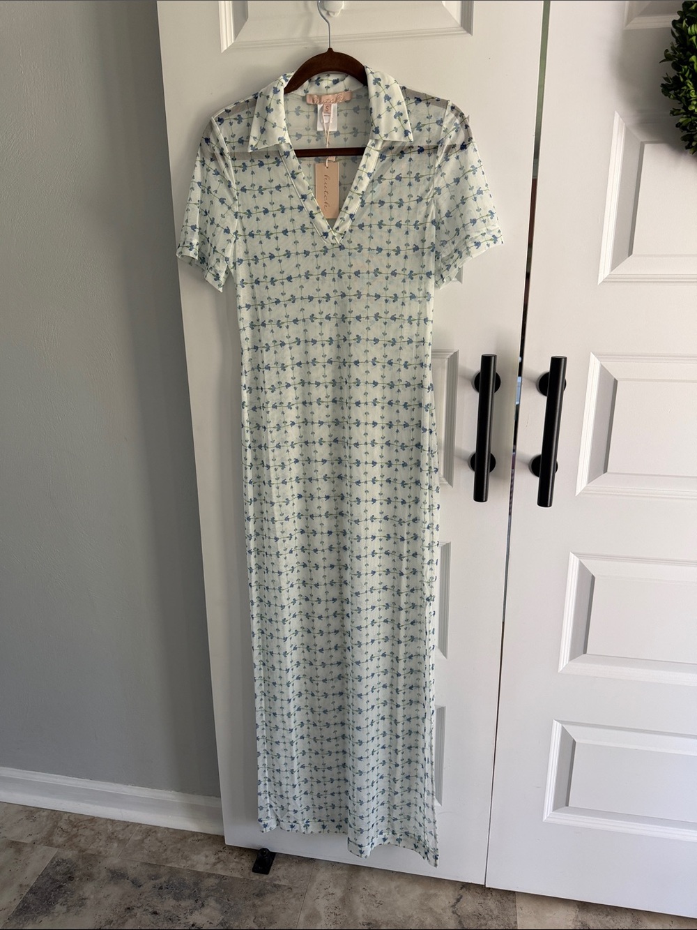 Hutch Light Blue Floral Polo Maxi Dress - Women
